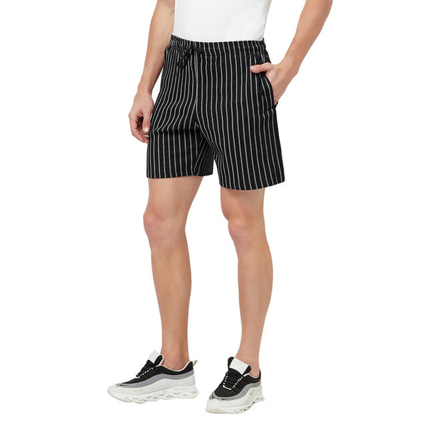 T.T. Men Cool Striper Shorts Pack Of 1 Black
