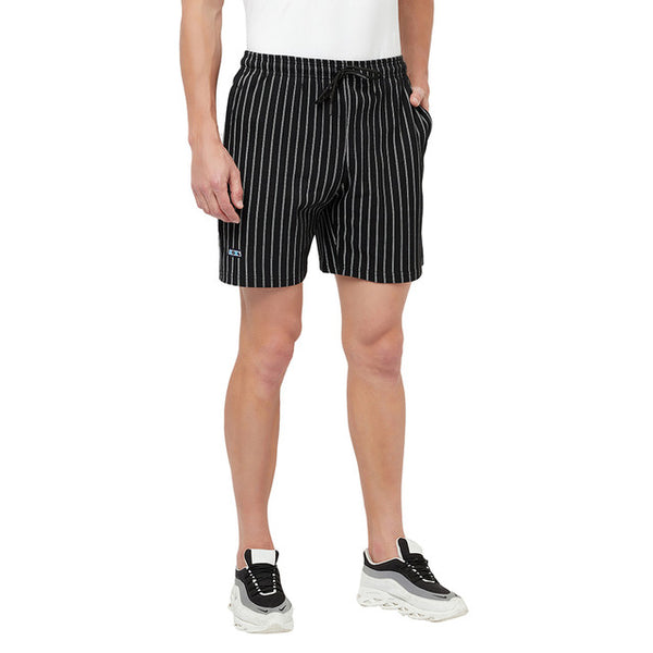 T.T. Men Cool Striper Shorts Pack Of 1 Black