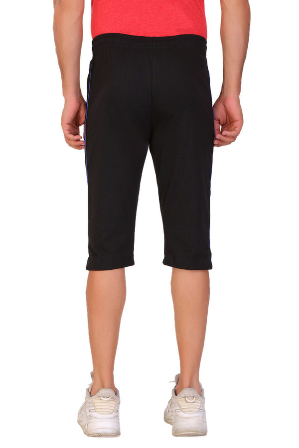 Men Cotton Capri Shorts Black