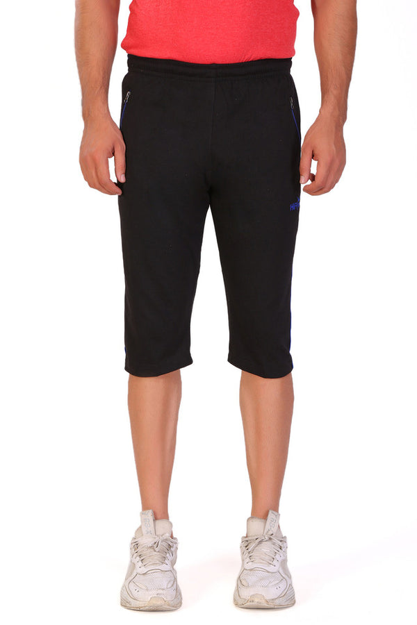 Men Cotton Capri Shorts Black