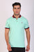 Men Slim Fit Printed Aqua T-Shirt