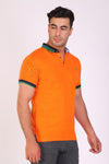 Men Slim Fit Printed Orange T-Shirt