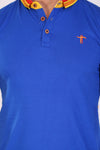 Men Slim Fit Printed Royal T-Shirt