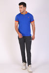 Men Slim Fit Printed Royal T-Shirt