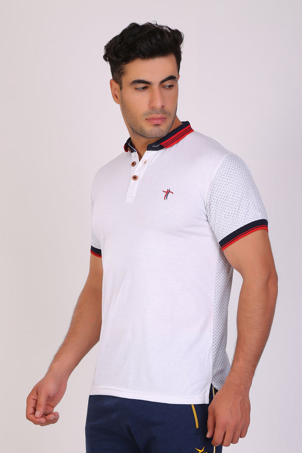 Men Slim Fit Printed White T-Shirt