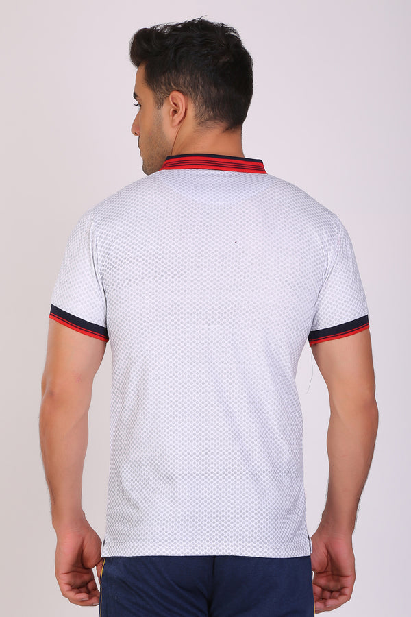 Men Slim Fit Printed White T-Shirt