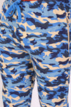 Men Slim Fit Printed Blue Track Pant