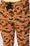 Men Slim Fit Printed Brown Track Pant
