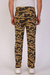 Men Slim Fit Printed khaki Track Pant