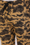 Men Slim Fit Printed khaki Track Pant