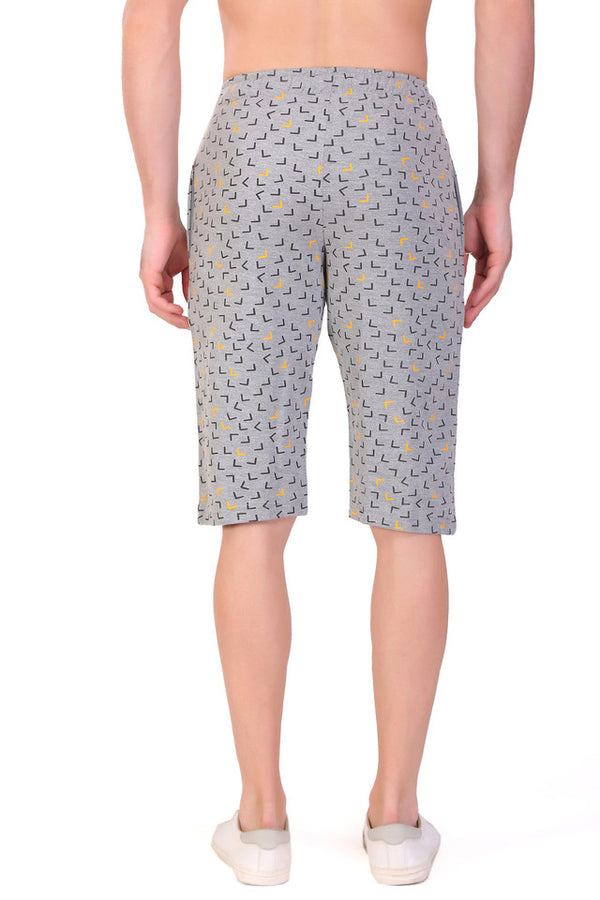 Men Cotton Grey Capri