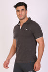 HiFlyers Men Slim Fit Collar Tshirts Anthra