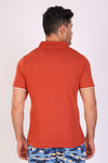 Men Slim Fit Orange Polo T-Shirts