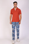 Men Slim Fit Orange Polo T-Shirts