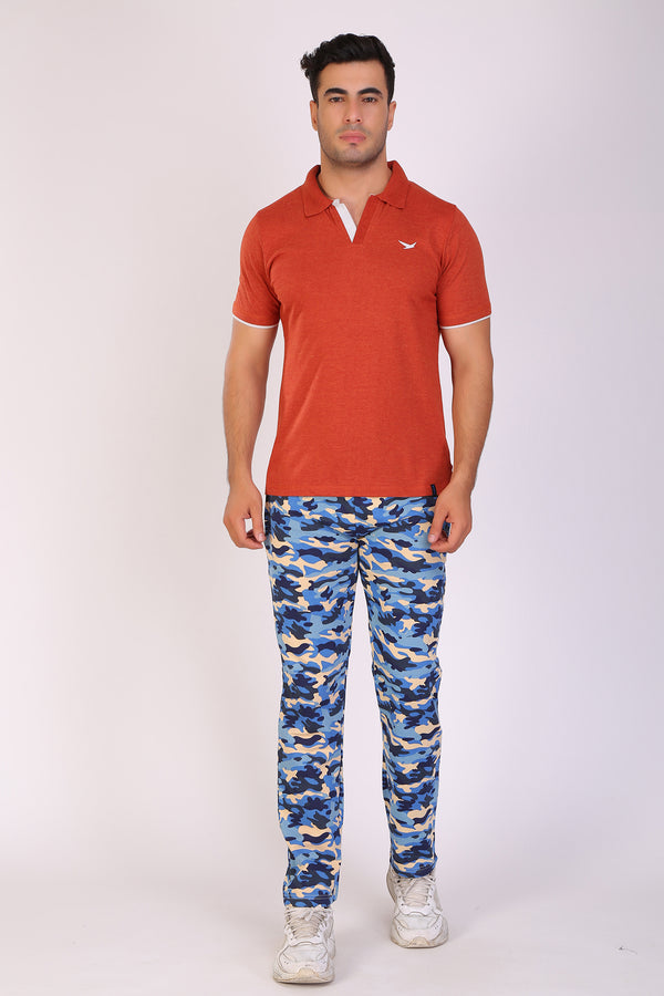Men Slim Fit Orange Polo T-Shirts