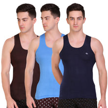 T.T. Men Solid Pack Of 3 Dyed Vest Assorted