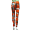 T.T Women Printed Leggings Orange Checked