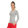 HiFlyers Women Full Sleevs T-Shirts V Neck Grey