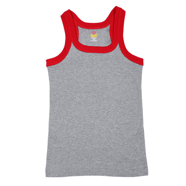 T.T. Kids Addy Gym Vest Pack Of 3 Grey-Red-Trqs