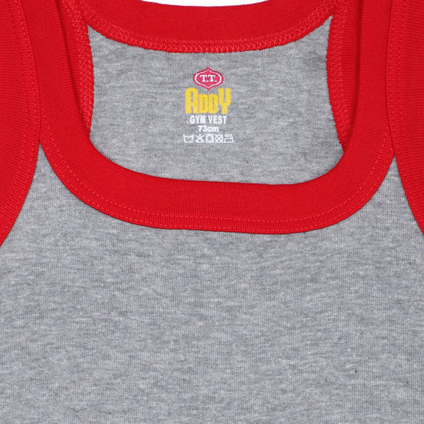 T.T. Kids Addy Gym Vest Pack Of 3 Grey-Red-Trqs