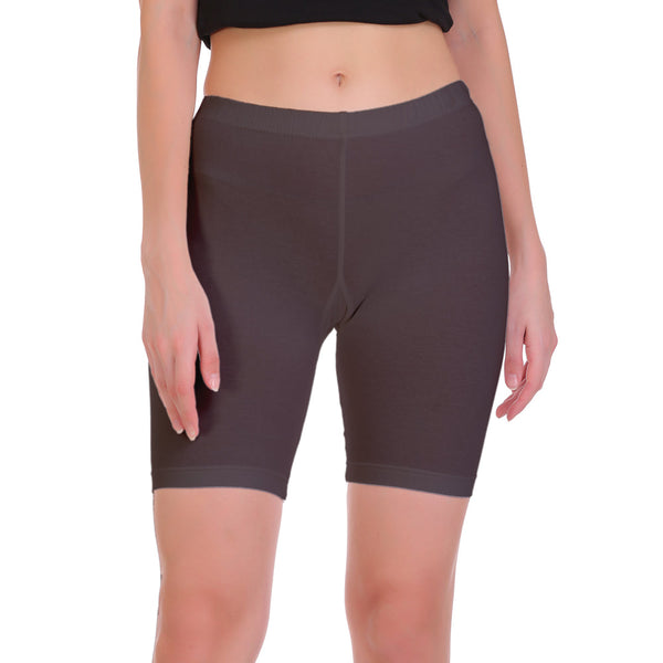 T.T. Pearl Women 100% Cotton Multipurpose Shorts Pack Of 2 Maroon & C. Brown