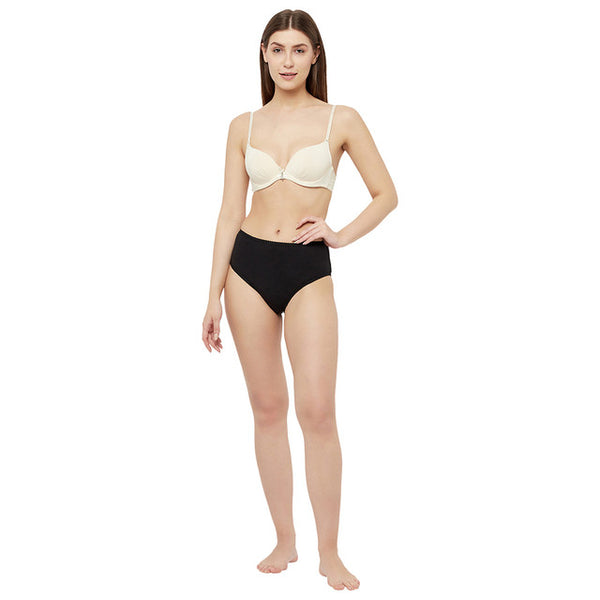 T.T. Women Desire Solid Cotton Spandex Panty Pack Of 2 Black-Pink