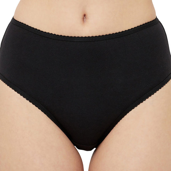 T.T. Women Desire Solid Cotton Spandex Panty Pack Of 2 Black-Pink