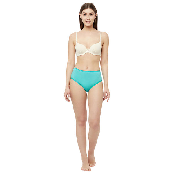 T.T. Women Desire Solid Cotton Spandex Panty Pack Of 2 Blue-Brown