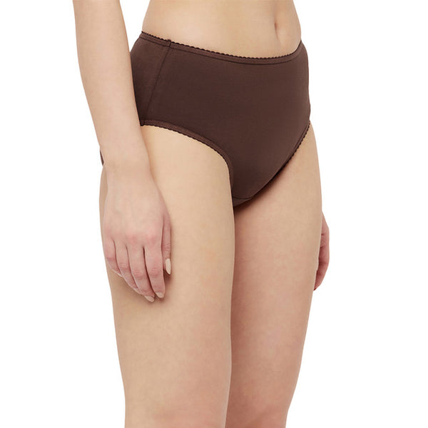 T.T. Women Desire Solid Cotton Spandex Panty Pack Of 2 Blue-Brown