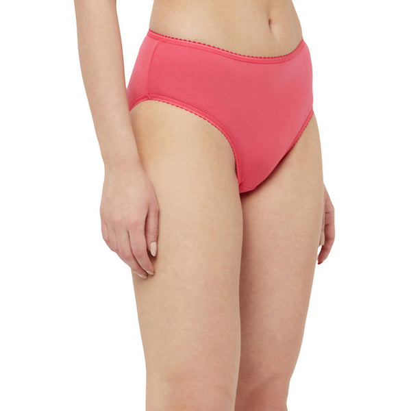 T.T. Women Desire Solid Cotton Spandex Panty Pack Of 2 Pink-Brown