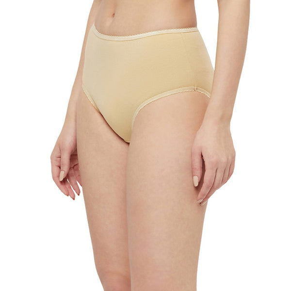 T.T. Women Desire Solid Cotton Spandex Panty Pack Of 2 Skin-Red