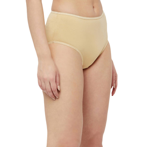 T.T. Women Desire Solid Cotton Spandex Panty Pack Of 2 Black-Skin
