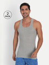 T.T. Men Desire Derby Premium Grey Vest (Pack Of 2)
