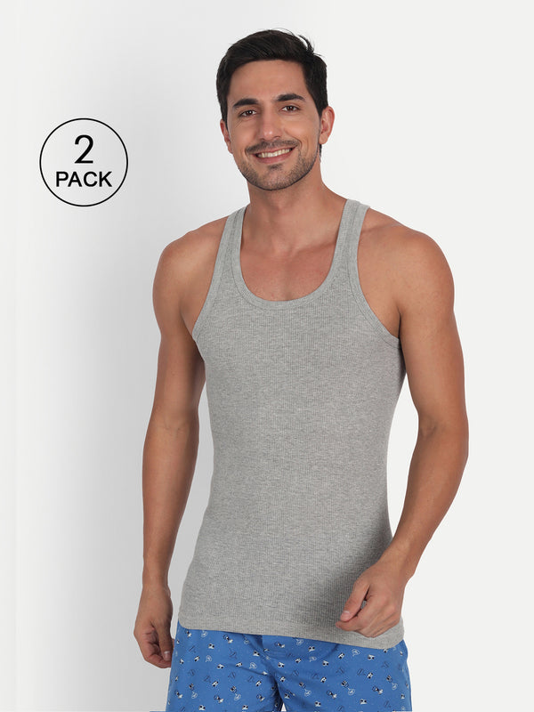 T.T. Men Desire Derby Premium Grey Vest (Pack Of 2)