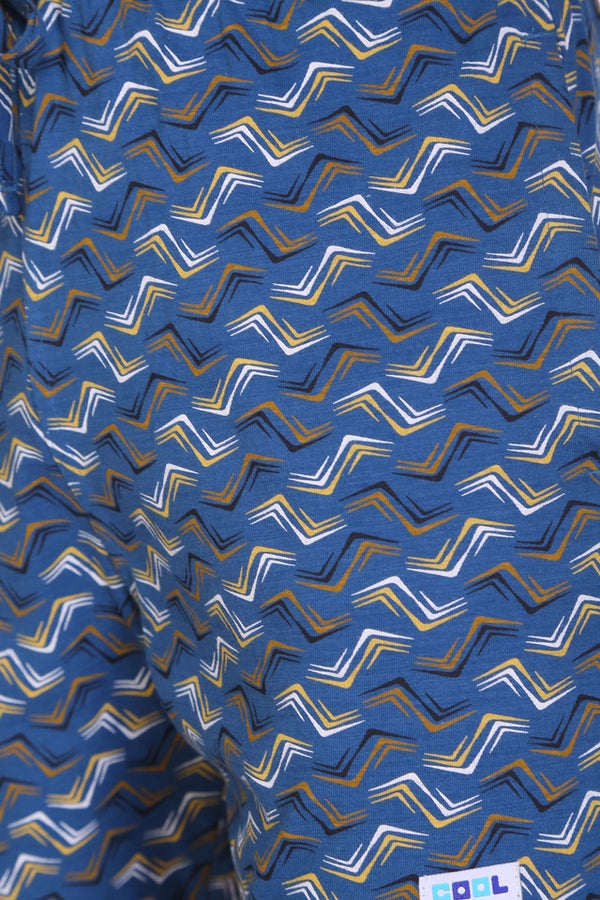 T.T. Men Printed Bermuda Shorts Airforce Blue