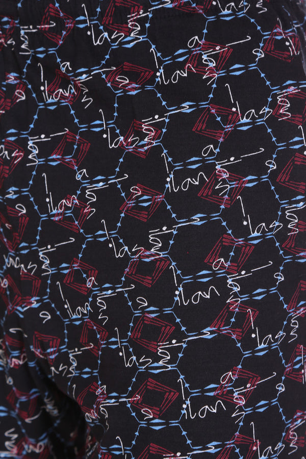 T.T. Mens Printed Bermuda Shorts Black