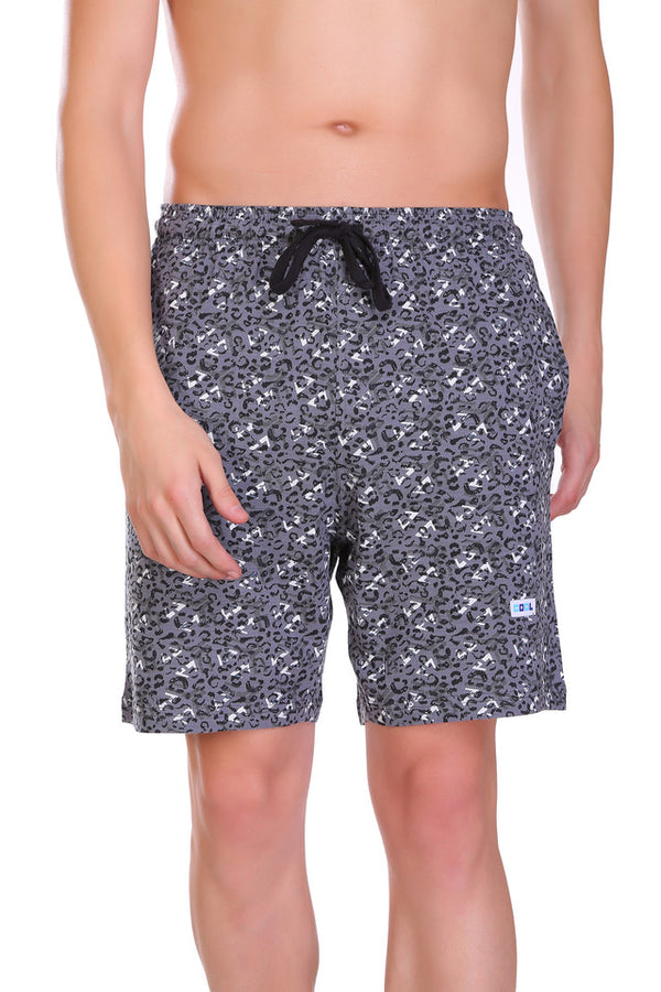 T.T. Men Printed Bermuda Shorts Grey