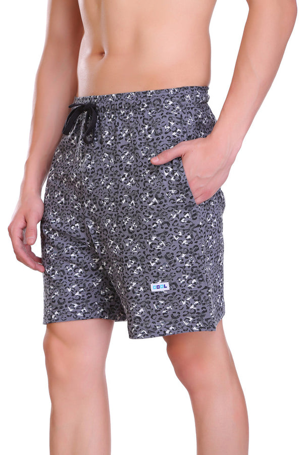 T.T. Men Printed Bermuda Shorts Grey