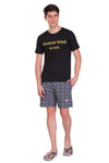 T.T. Men Printed Bermuda Shorts Grey