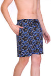 T.T. Men Printed Bermuda Shorts Black-Royal