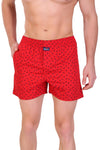 HiFlyers Men Printed Cotton Boxer Short Red