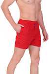 HiFlyers Men Printed Cotton Boxer Short Red