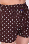 HiFlyers Men Printed Cotton Boxer Short Brown