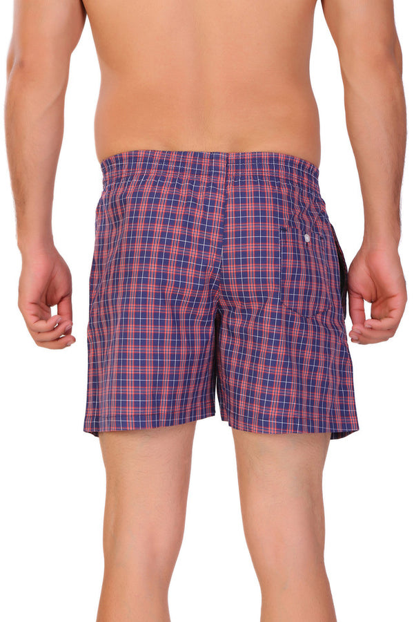 HiFlyers Men Checked Cotton Boxer Short Purple