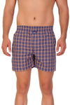 HiFlyers Men Checked Cotton Boxer Short Blue-Yellow
