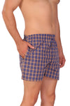 HiFlyers Men Checked Cotton Boxer Short Blue-Yellow