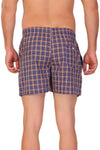 HiFlyers Men Checked Cotton Boxer Short Blue-Yellow