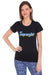 T.T. Women Slim Fit Round Neck Printed Tshirt Black