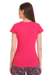 T.T. Women Slim Fit Round Neck Printed Tshirt Fuschia