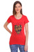 T.T. Women Slim Fit Round Neck Printed Tshirt Red